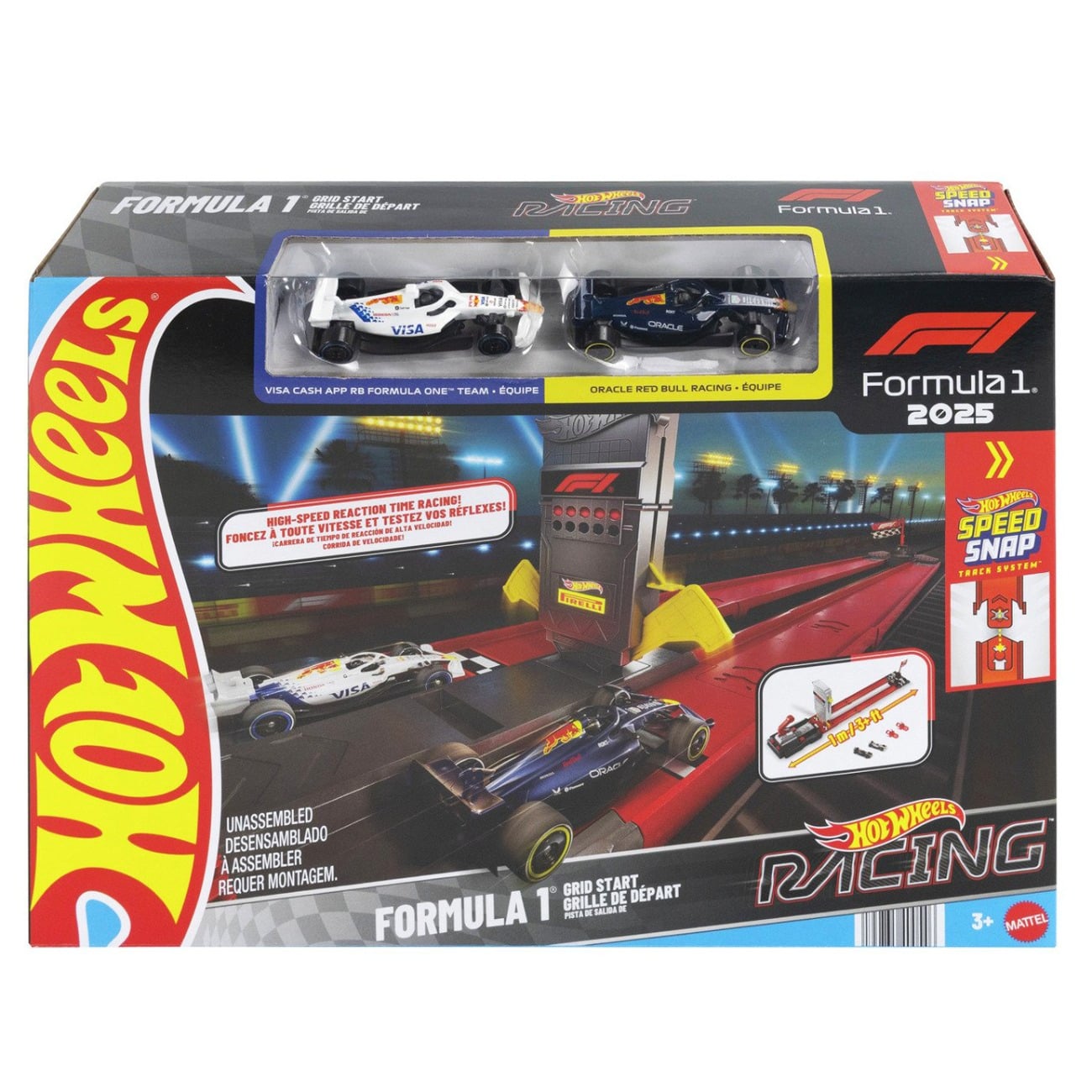 Set 2 masinute si pista de curse, Hot Wheels Racing, Formula 1 2025, Grid Start, JNN35