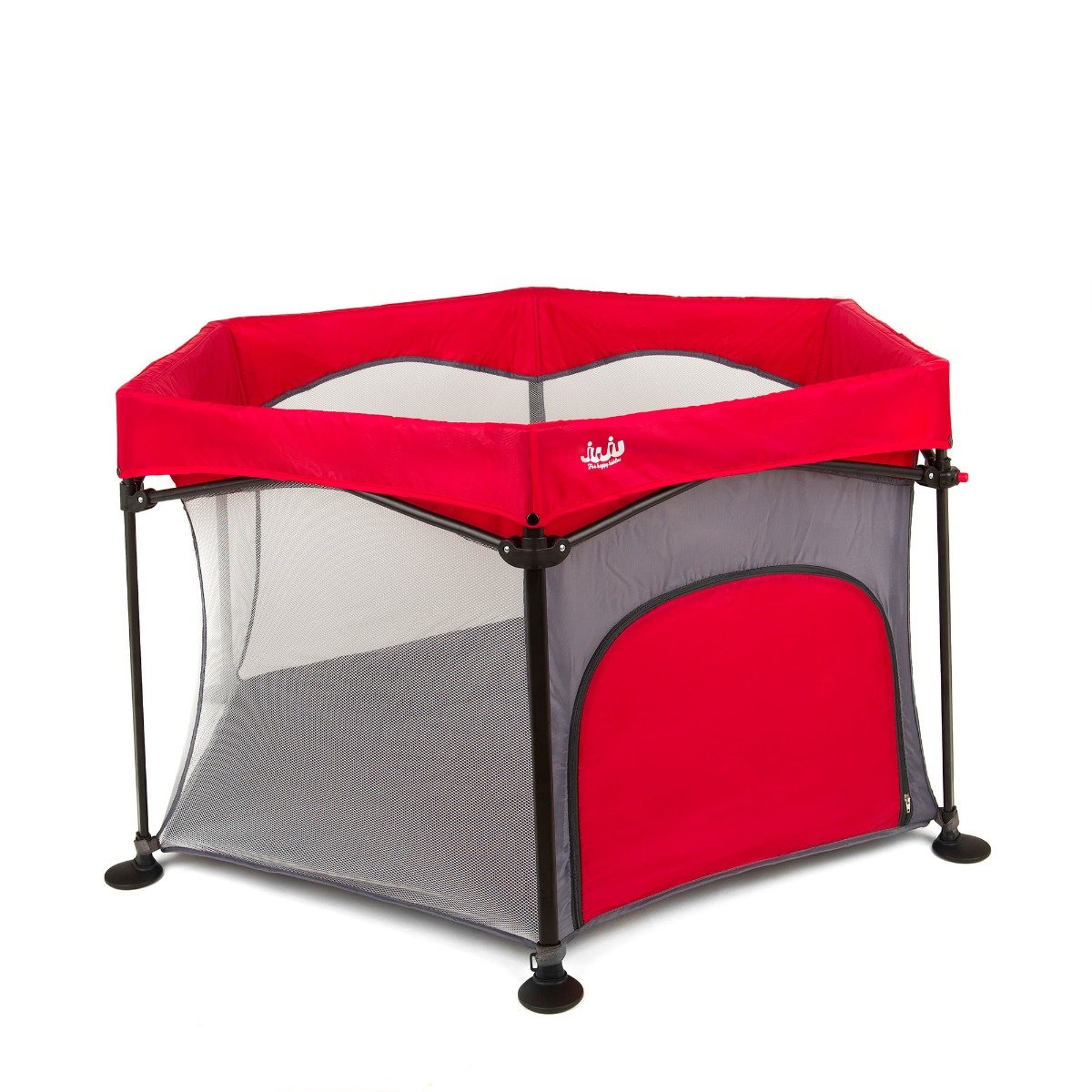 Tarc de joaca pliant juju play all day, rosu-gri