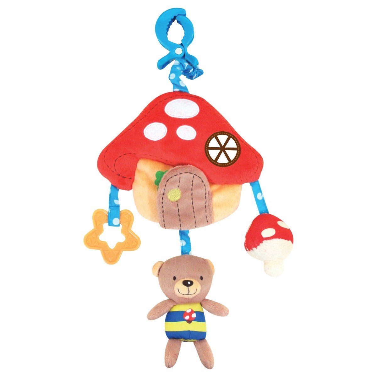 jucarie pentru carucior cu accesorii casuta cu stelute