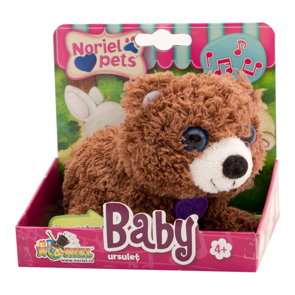 jucarie de plus interactiva noriel pets baby - ursulet