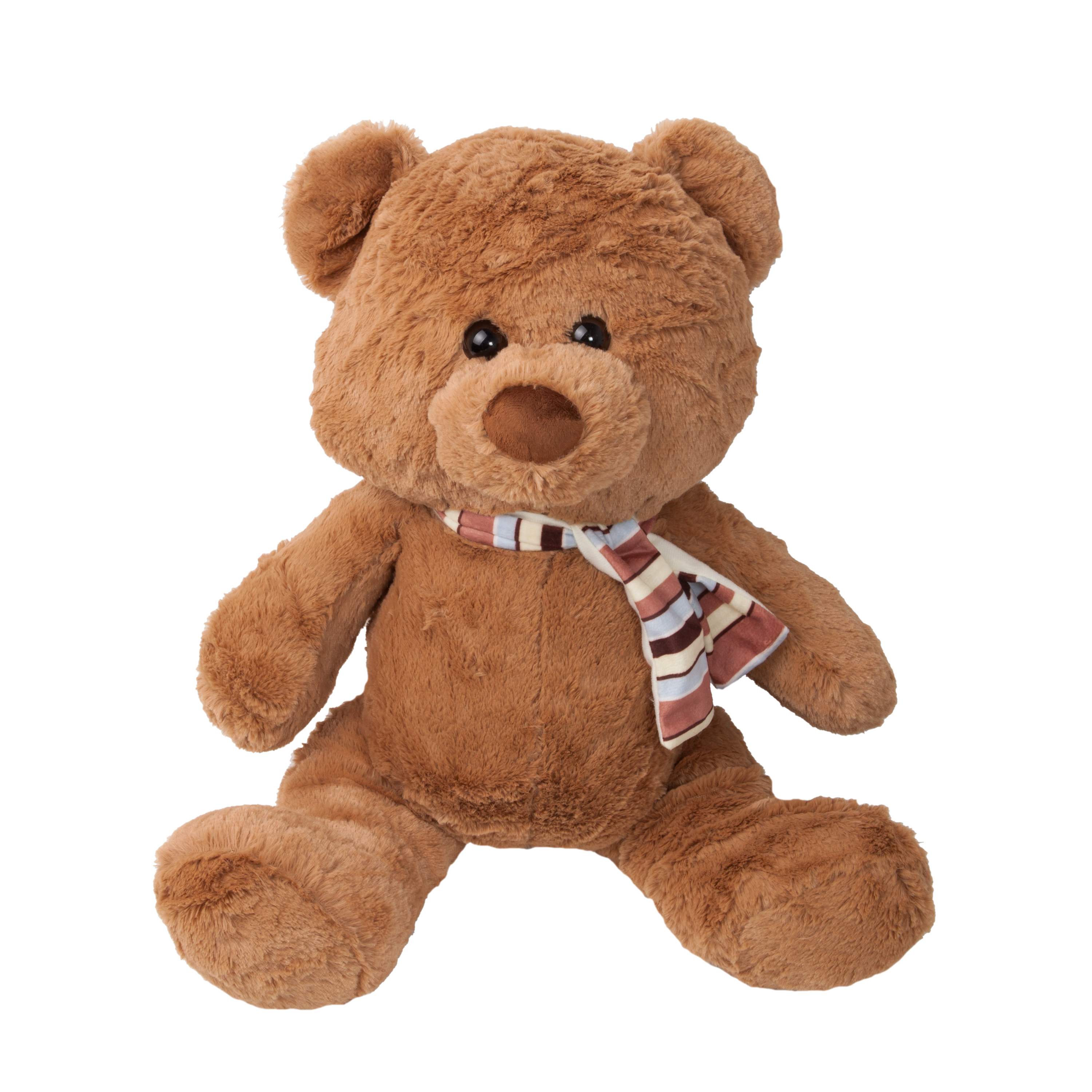 jucarie de plus ursulet maron cu fular, 43 cm