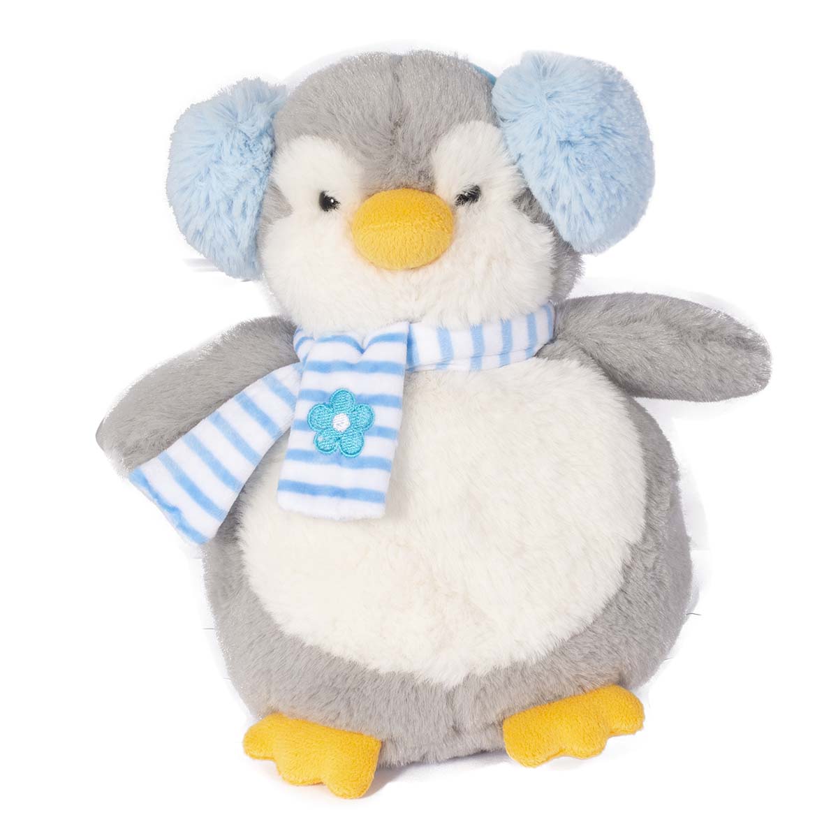 Jucarie de plus Noriel, Pinguin cu casti, Albastru, 23 cm 