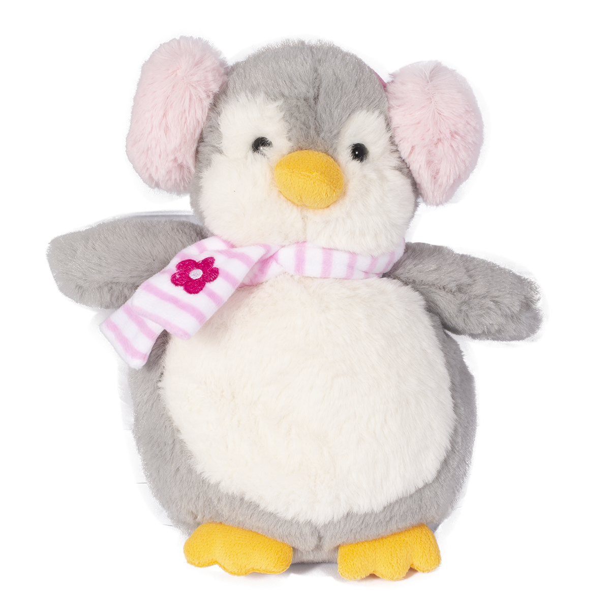Jucarie de plus Noriel, Pinguin cu casti, Roz, 23 cm