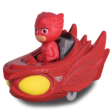 jucarie eroi in pijama figurina si masinuta owl-glider