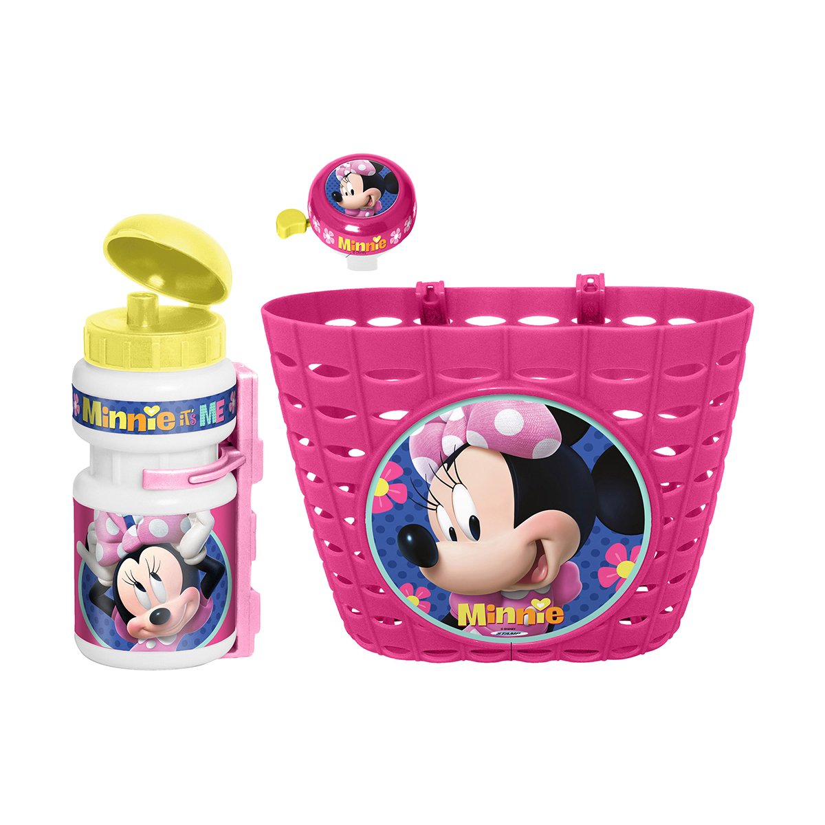 Set accesorii pentru bicicleta disney minnie mouse, roz