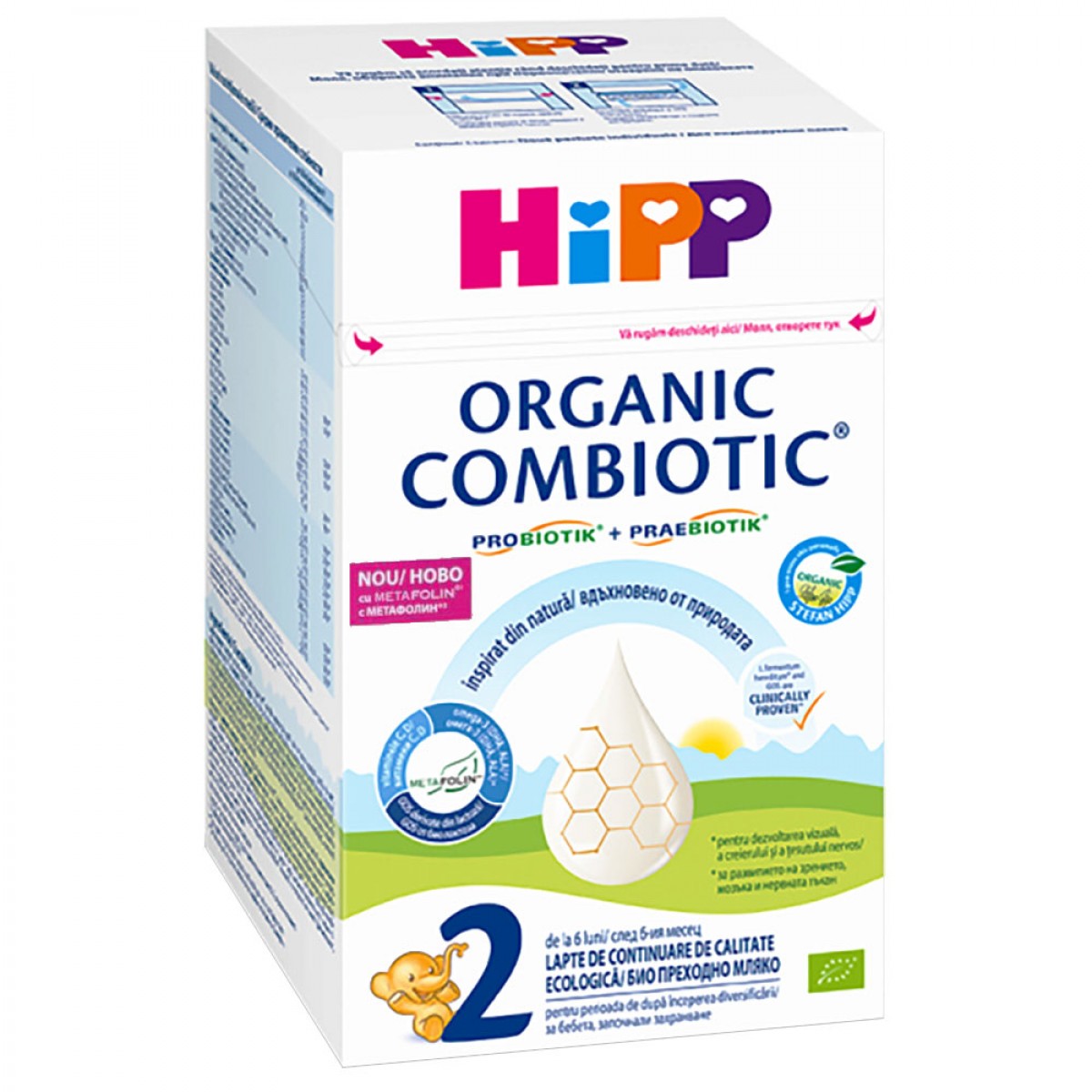 Lapte praf de continuare Combiotic, Hipp 2, 800 g, 6 luni+