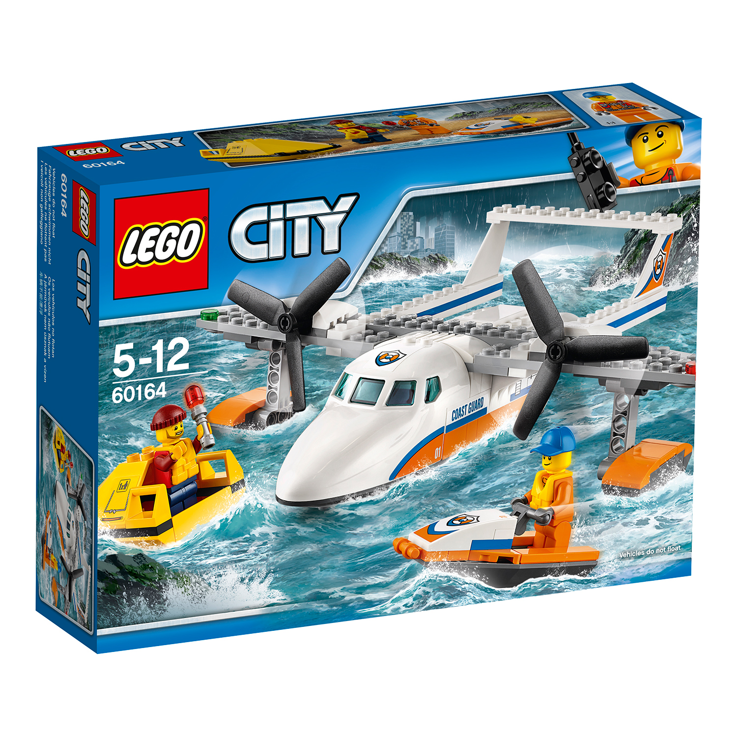 lego® city coast guard - avion de salvare pe mare (60164)