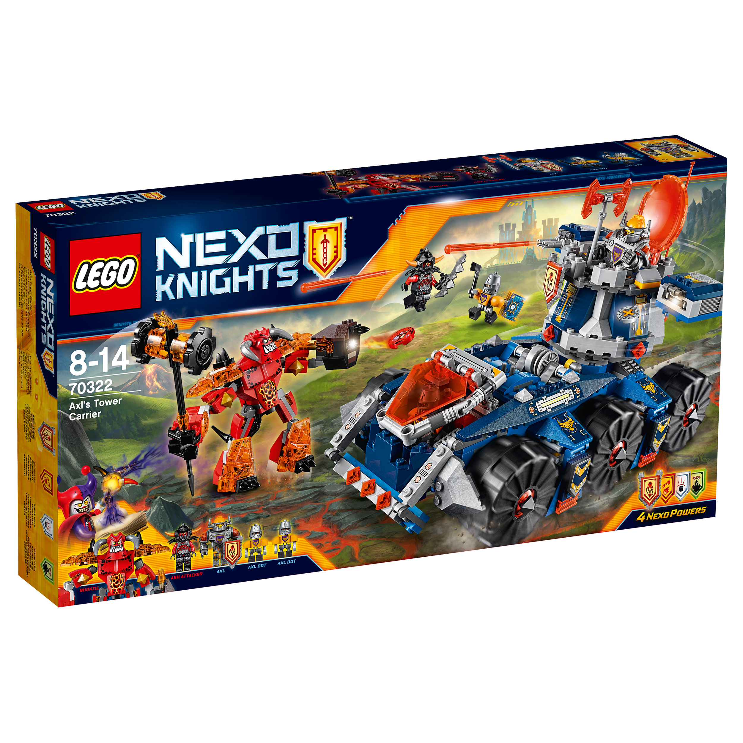 lego® nexo knights - transportorul lui axl (70322)