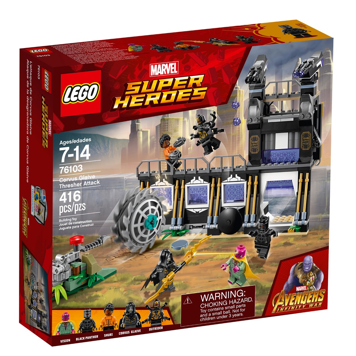 lego® super heroes - atacul cu sabie al lui corvus glaive (76103)