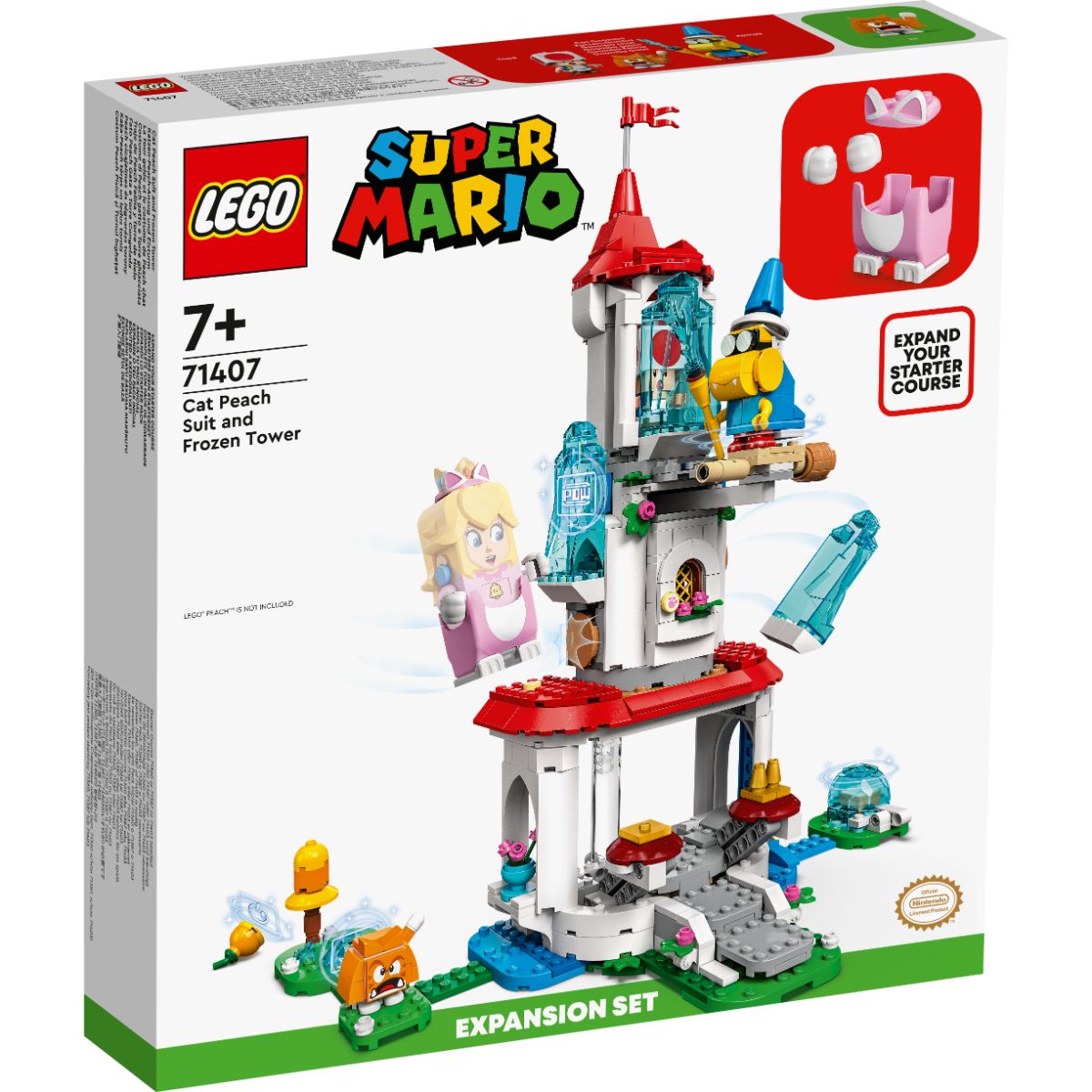 LEGO® Super Mario – Set de extindere costum Peach pisica si turnul inghetat (71407) LEGO