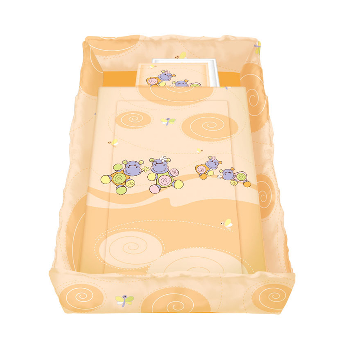 lenjerie de pat copii lorelli classic 8 piese, hippo peach