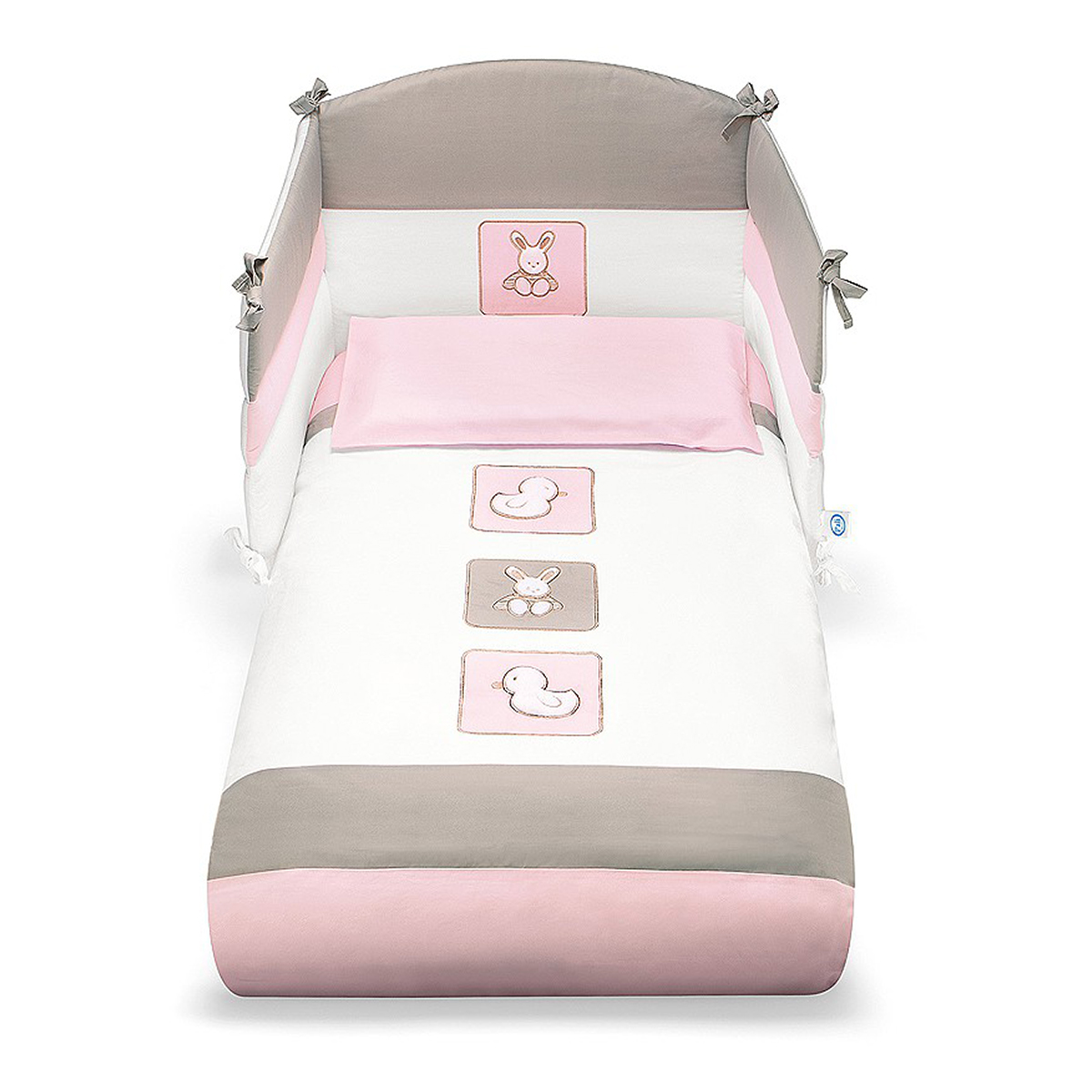 lenjerie de pat copii pali 4 piese tommy - rosa