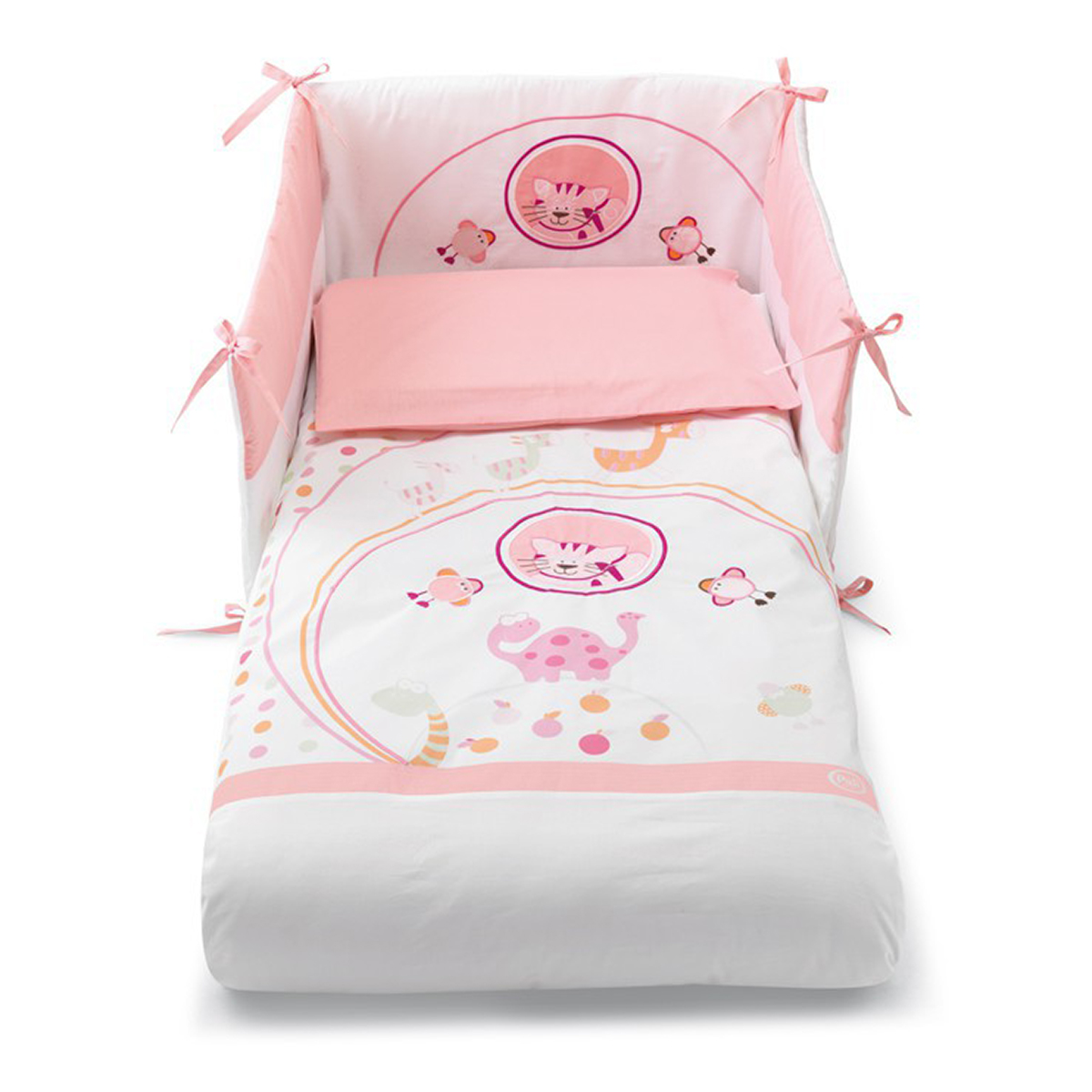 lenjerie de pat copii pali 4 piese zenzero, rosa