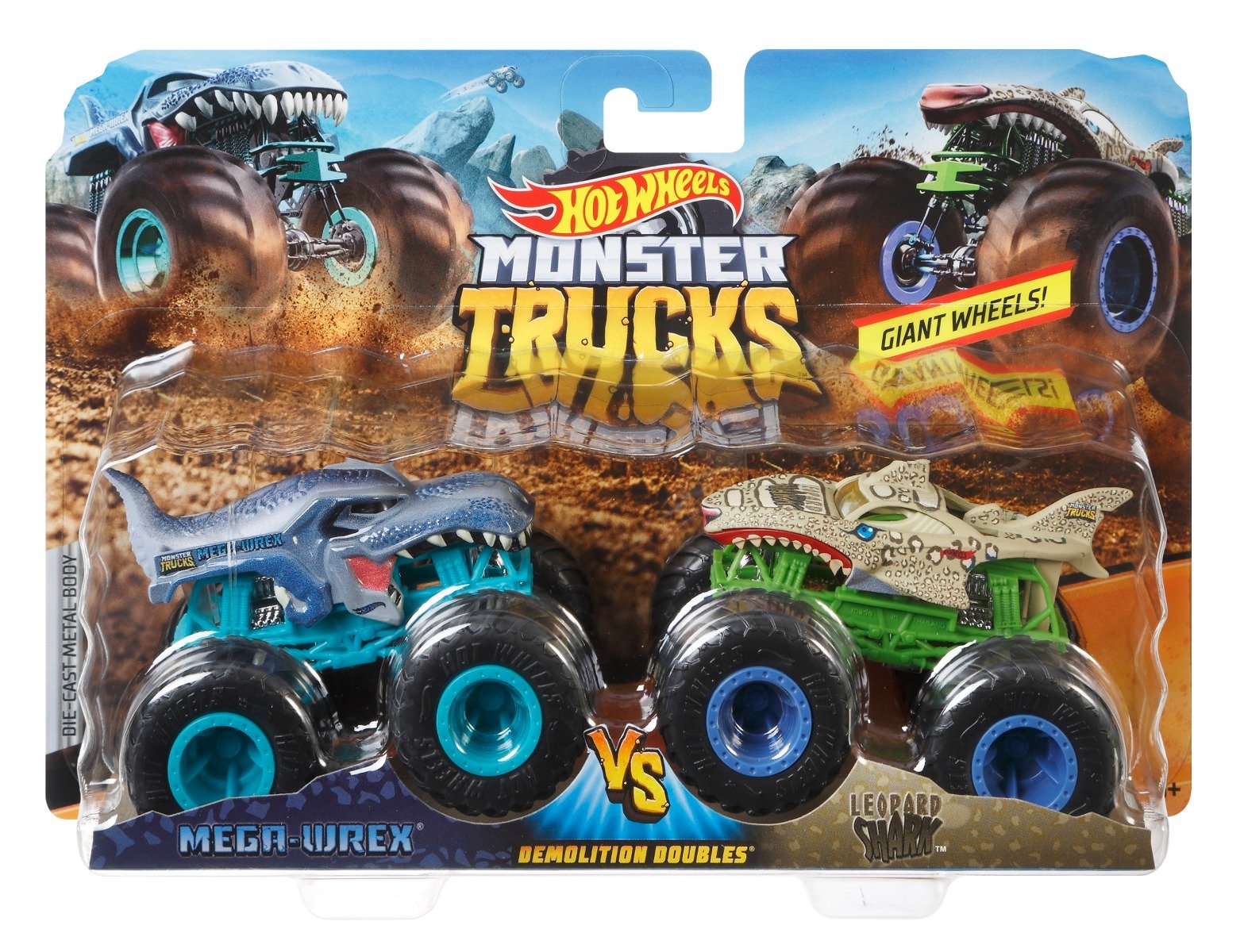 Set doua masini Hot Wheels, Mega Wrex si Leopard Shark FYJ65