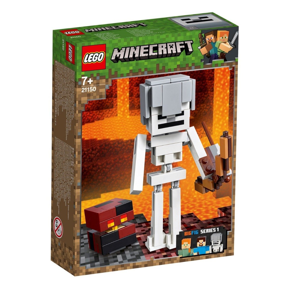 Lego® minecraft™ - schelet minecraft bigfig cu cub de magma (21150)