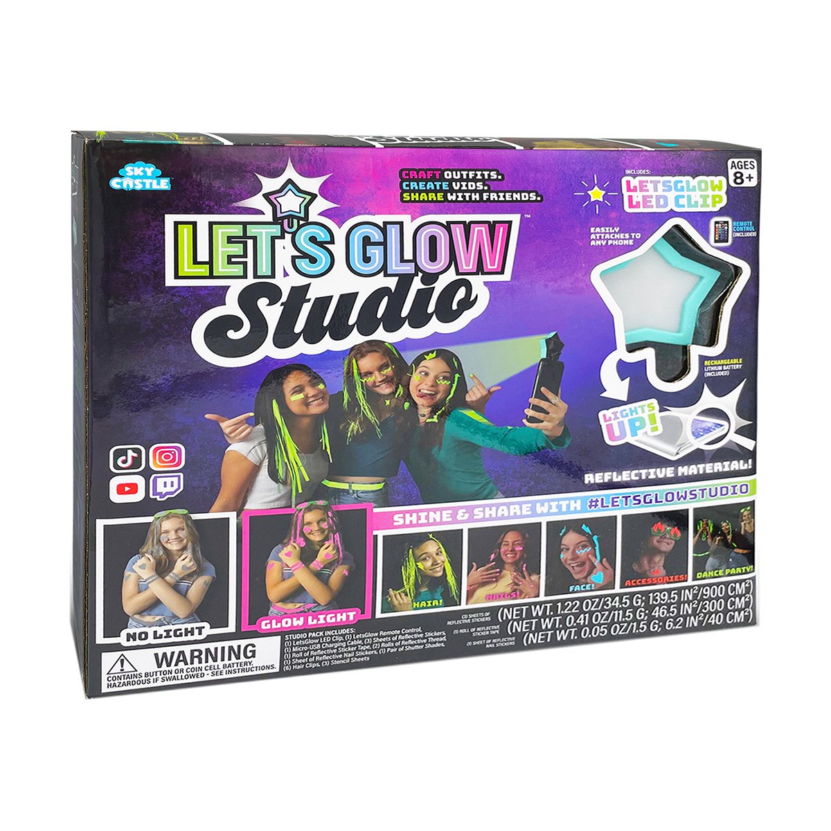 Set de creatie Let’s Glow Studio cu stichere fosforescente creatie