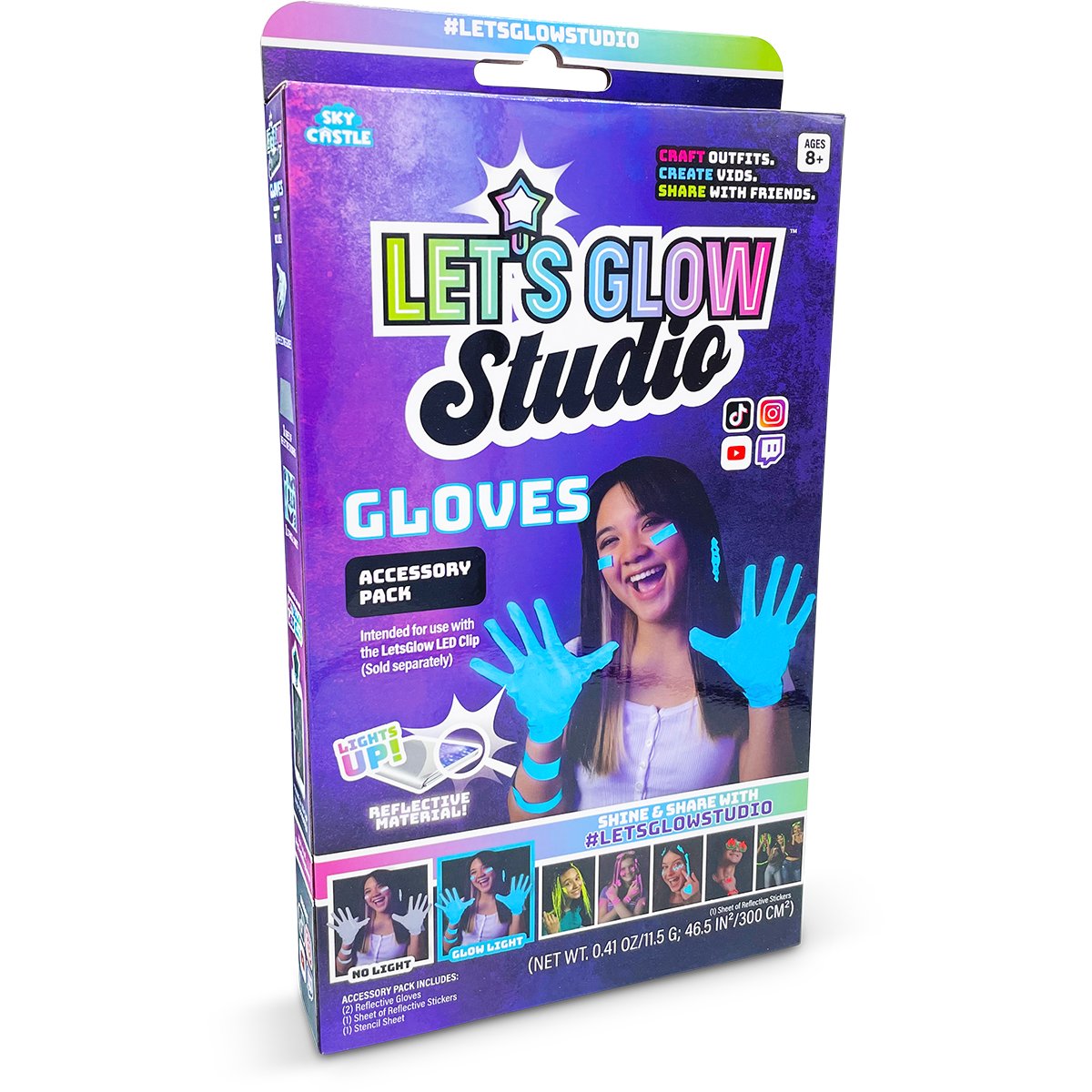 Set accesorii fosforescente Let’s Glow Studio Gloves accesorii imagine 2022 protejamcopilaria.ro