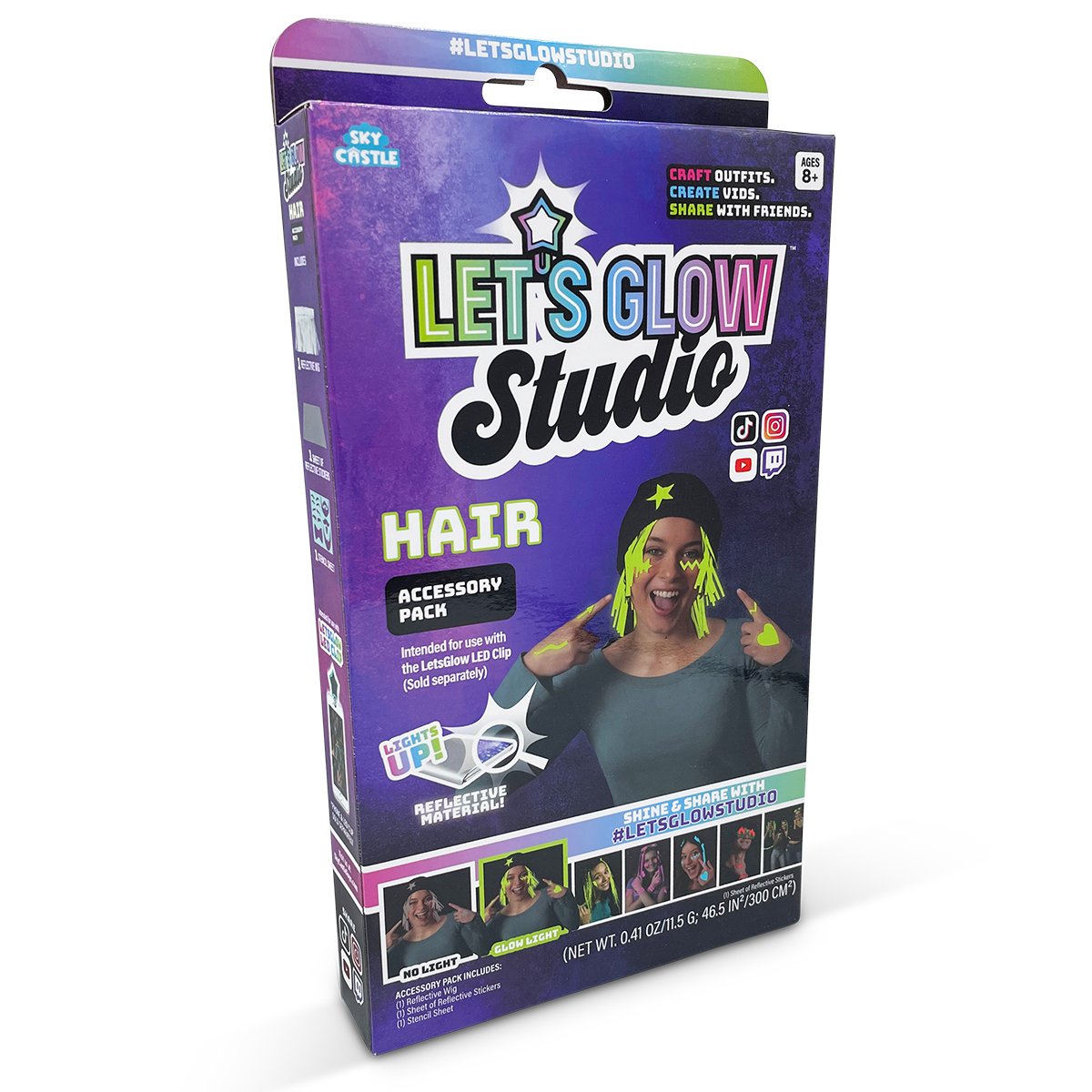 Set accesorii fosforescente Let’s Glow Studio Hair Let s Glow imagine 2022