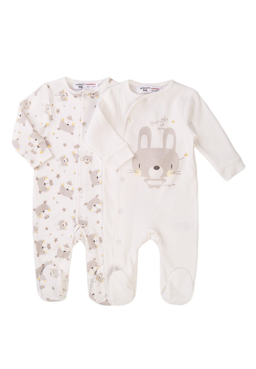 Set 2 salopete cu maneca lunga Minoti Baby, Little, Bunny and Bee and imagine 2022 protejamcopilaria.ro