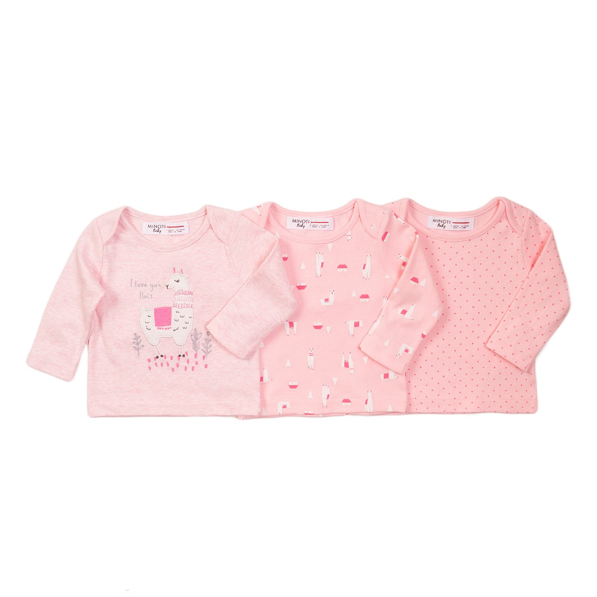 Set 3 tricouri cu maneca lunga minoti llama
