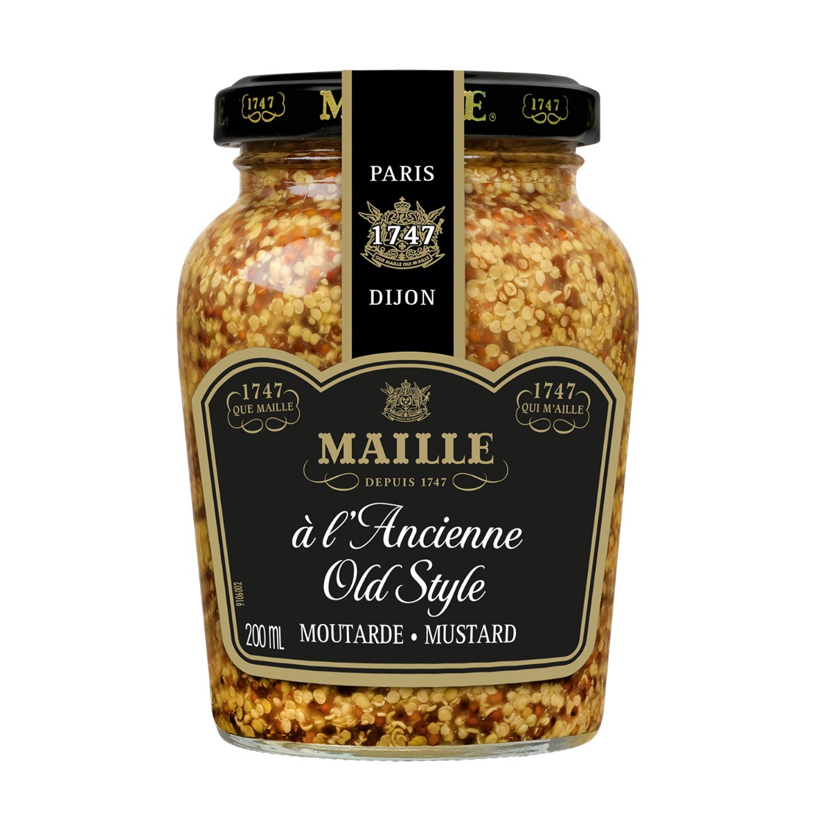 Mustar dijon a l'ancienne maille, 210 g