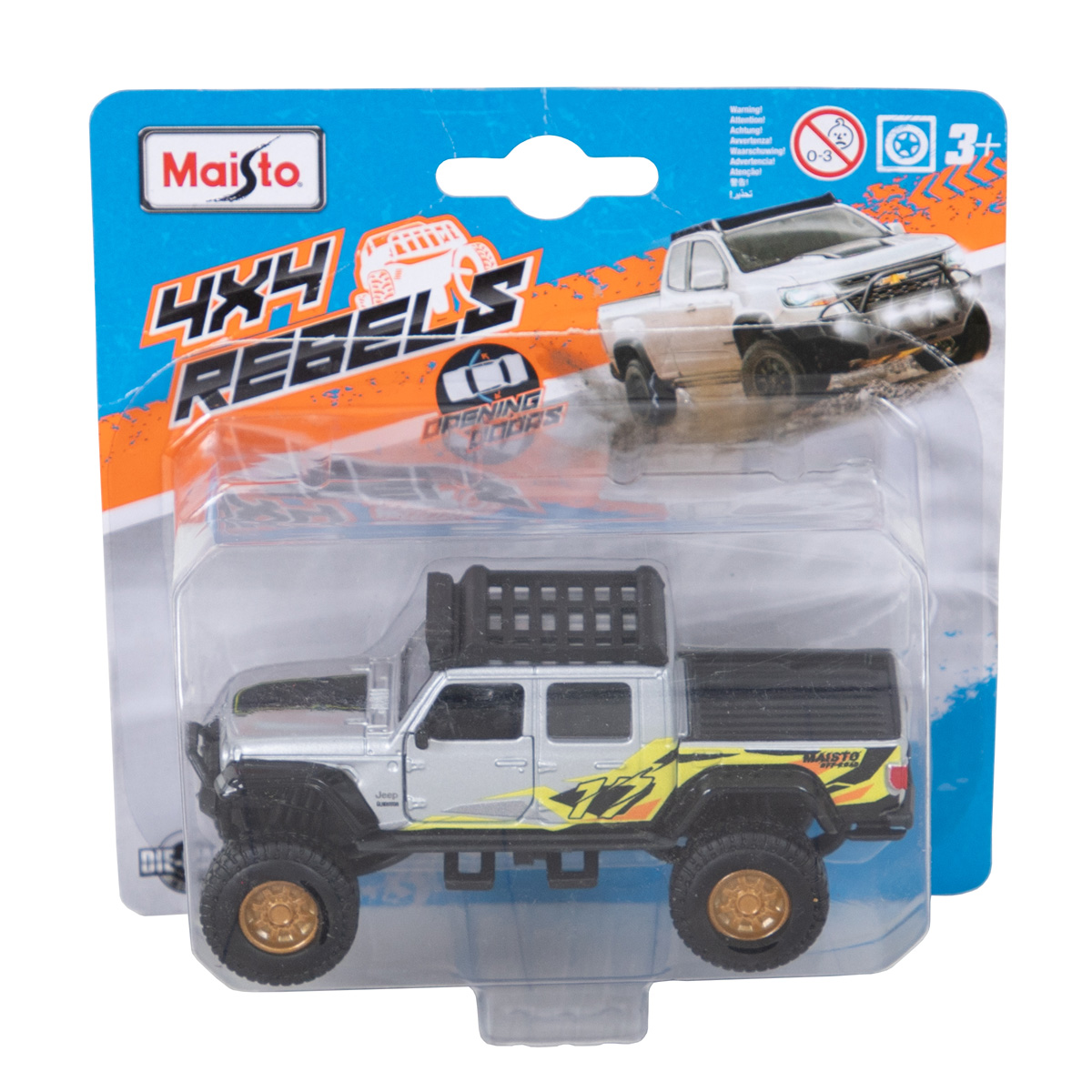 Masinuta 4X4 Rebels Maisto, Jeep, Gri, 1:64