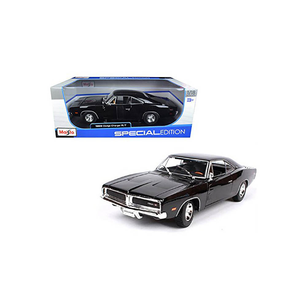 Masinuta Maisto Dodge Charger Rt 1969, 1:18 - Negru