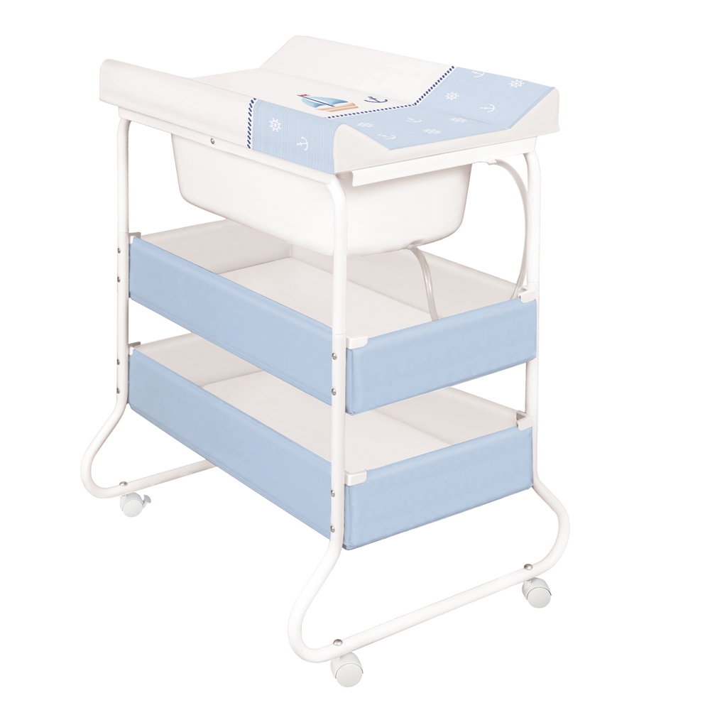 masa pentru infasat si cadita lorelli classic suzi - marine white blue