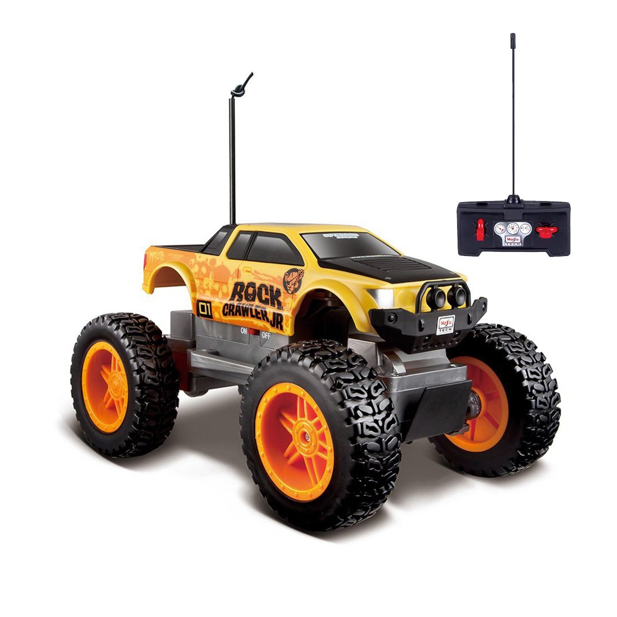 Masina cu telecomanda maisto rock crawler junior, galben
