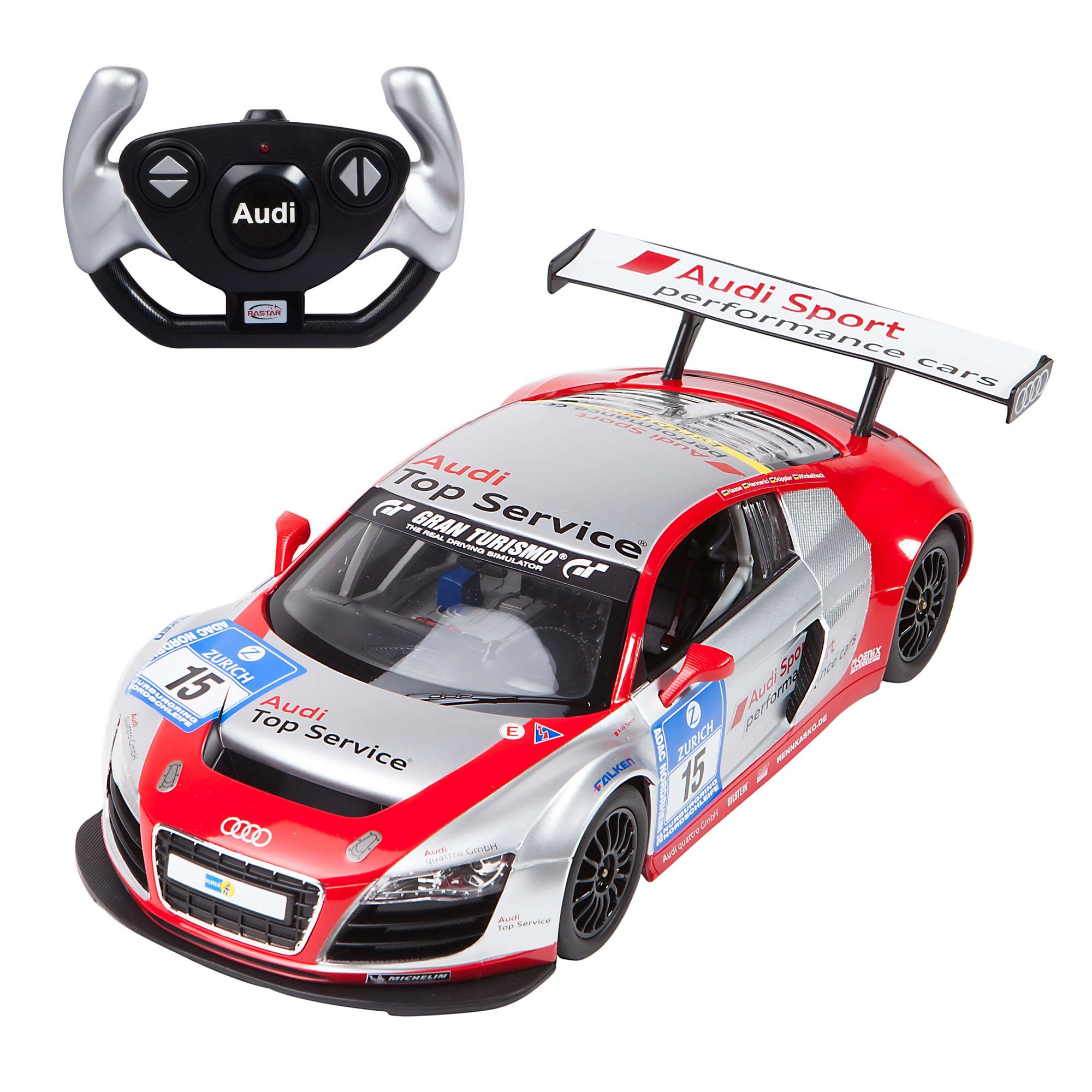 Masina cu telecomanda rastar audi r8, 1:14, gri