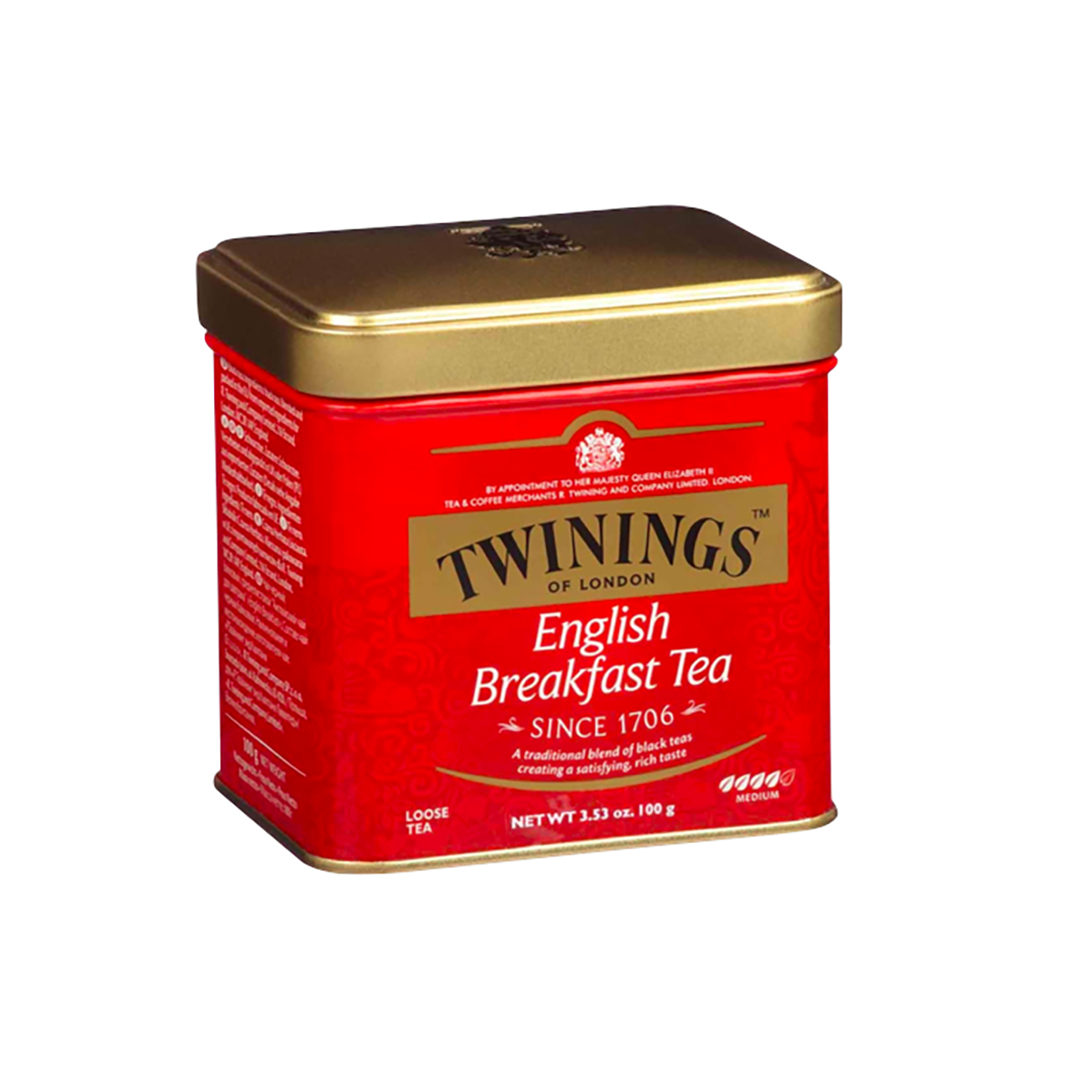 Ceai negru english breakfast twinings, cutie metal, 100 g