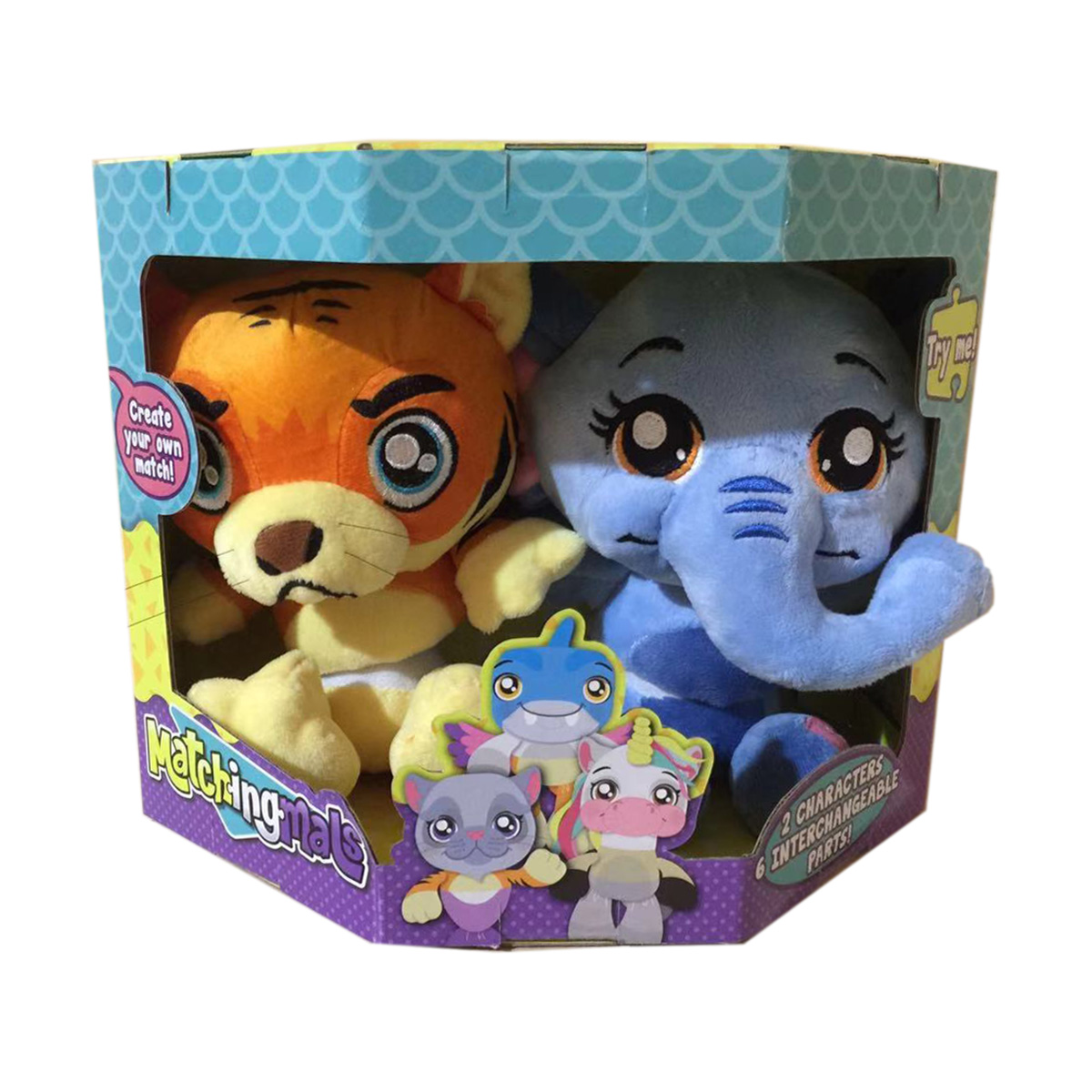 Set doua animalute de plus Matchingmals, Elefant si Tigru