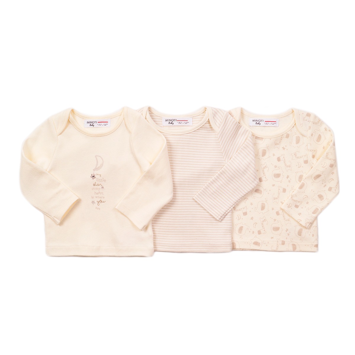 Set 3 tricouri cu maneca lunga minoti moon