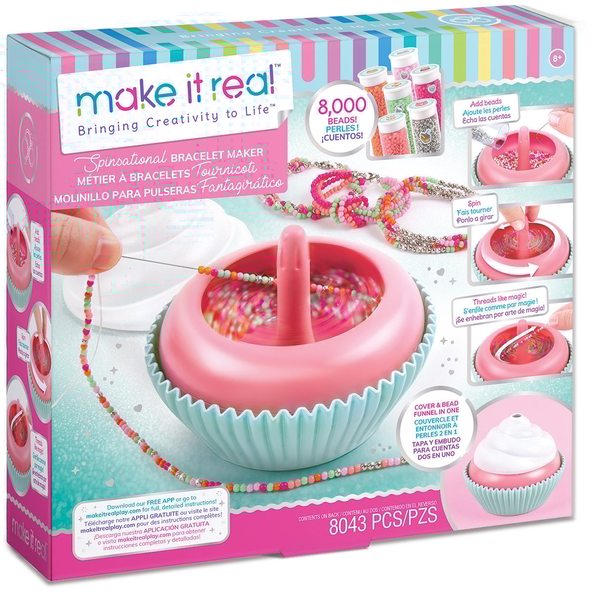 Set make it real, bratari, sweet girls spinsational, 8043 piese