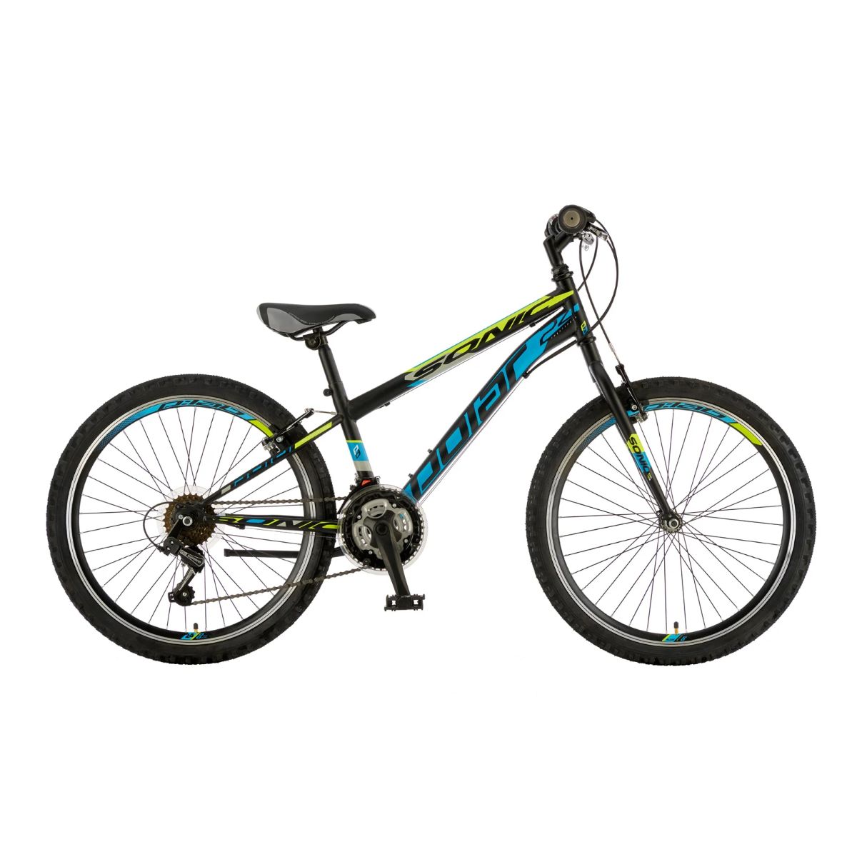 Bicicleta Polar, Sonic, 24 inch, Negru Verde Albastru noriel.ro imagine noua