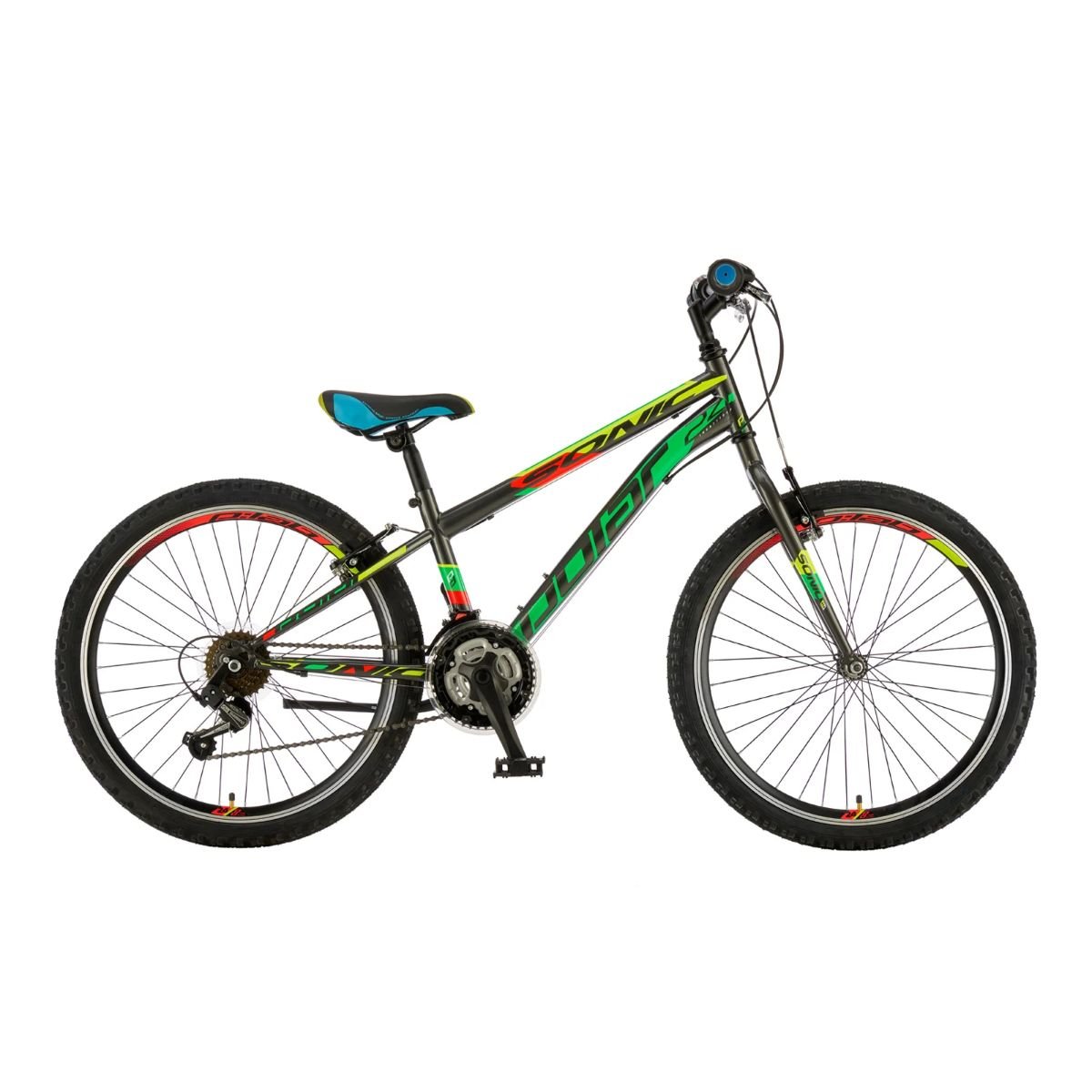 Bicicleta Polar, Sonic, 24 inch, Gri Verde Rosu Biciclete Copii 2023-09-26