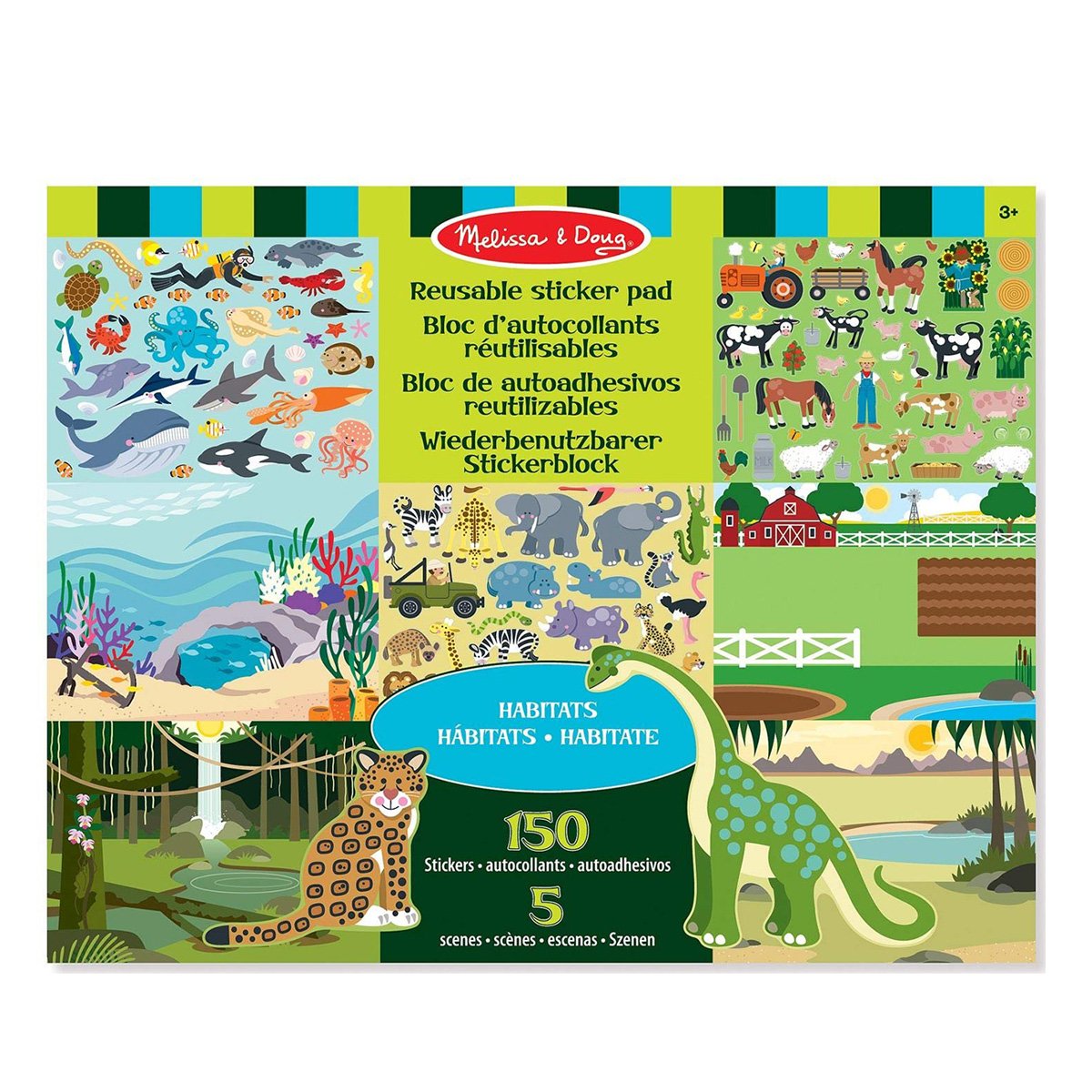 Set autocolante reutilizabile, Melissa & Doug, Habitats