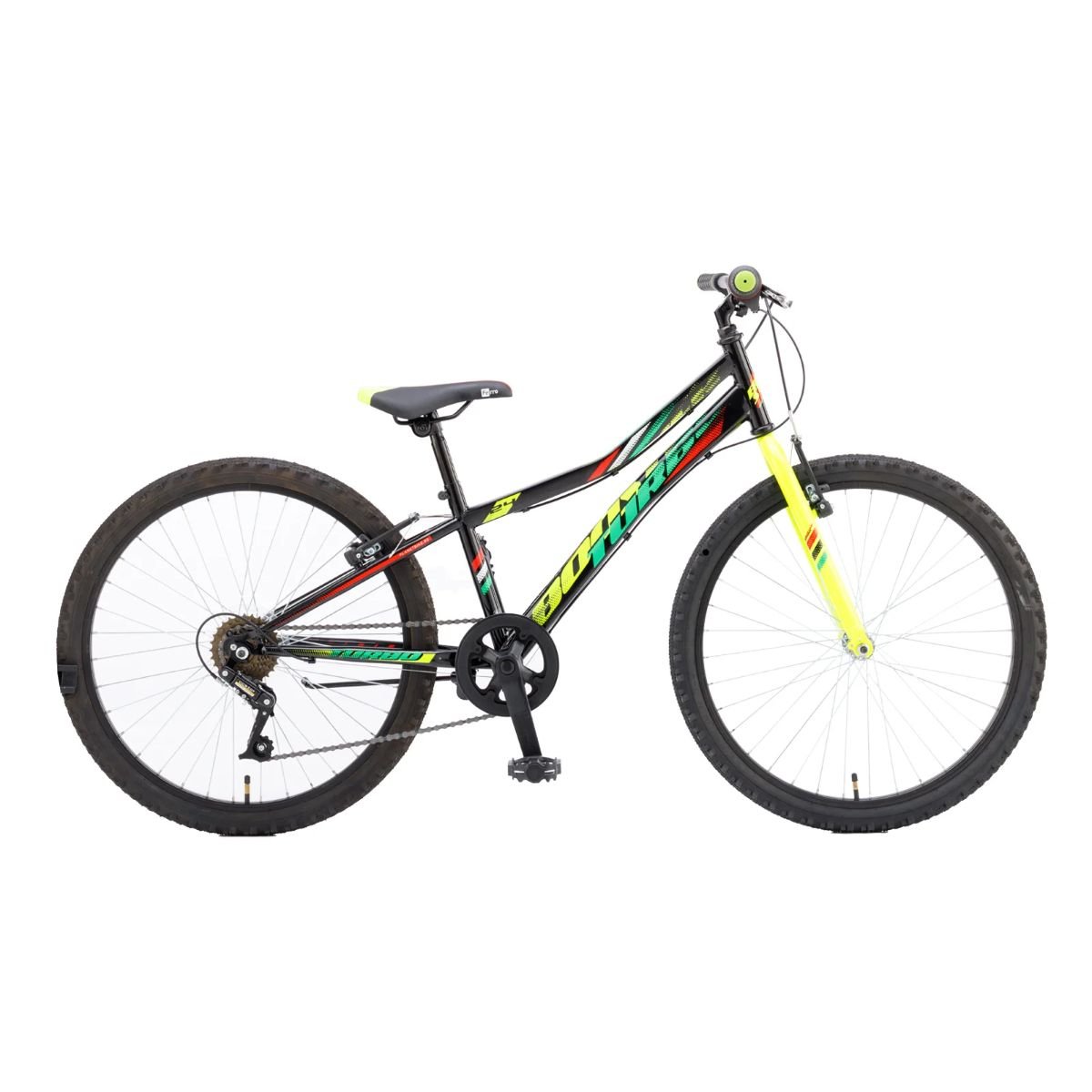 Bicicleta Polar, Booster Turbo, 24 inch, Negru-Verde Biciclete Copii 2023-09-26