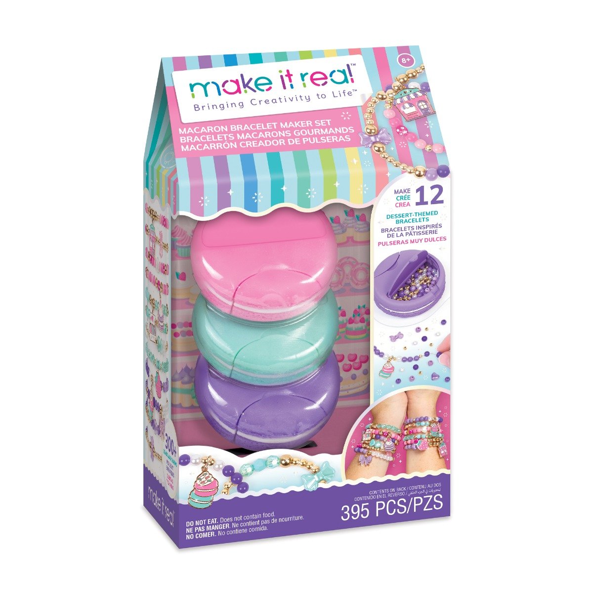 Set de creat bratari, Make It Real, Macarons, 395 piese