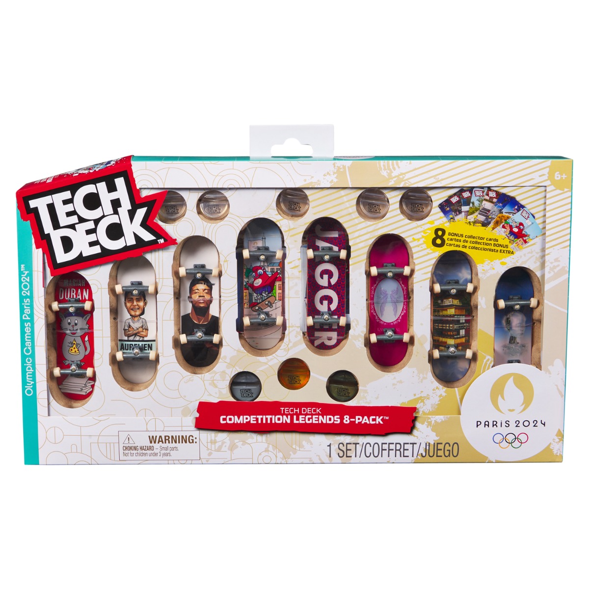 Set 8 mini skateboarduri, Tech Deck, Competition Legends, 20147679