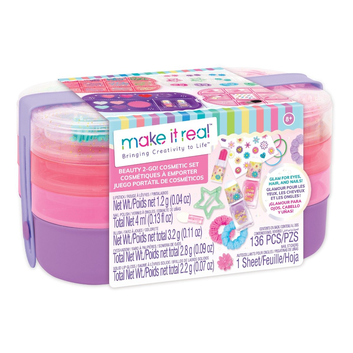 Set de cosmetice, Make It Real, Beauty 2-Go, 136 piese