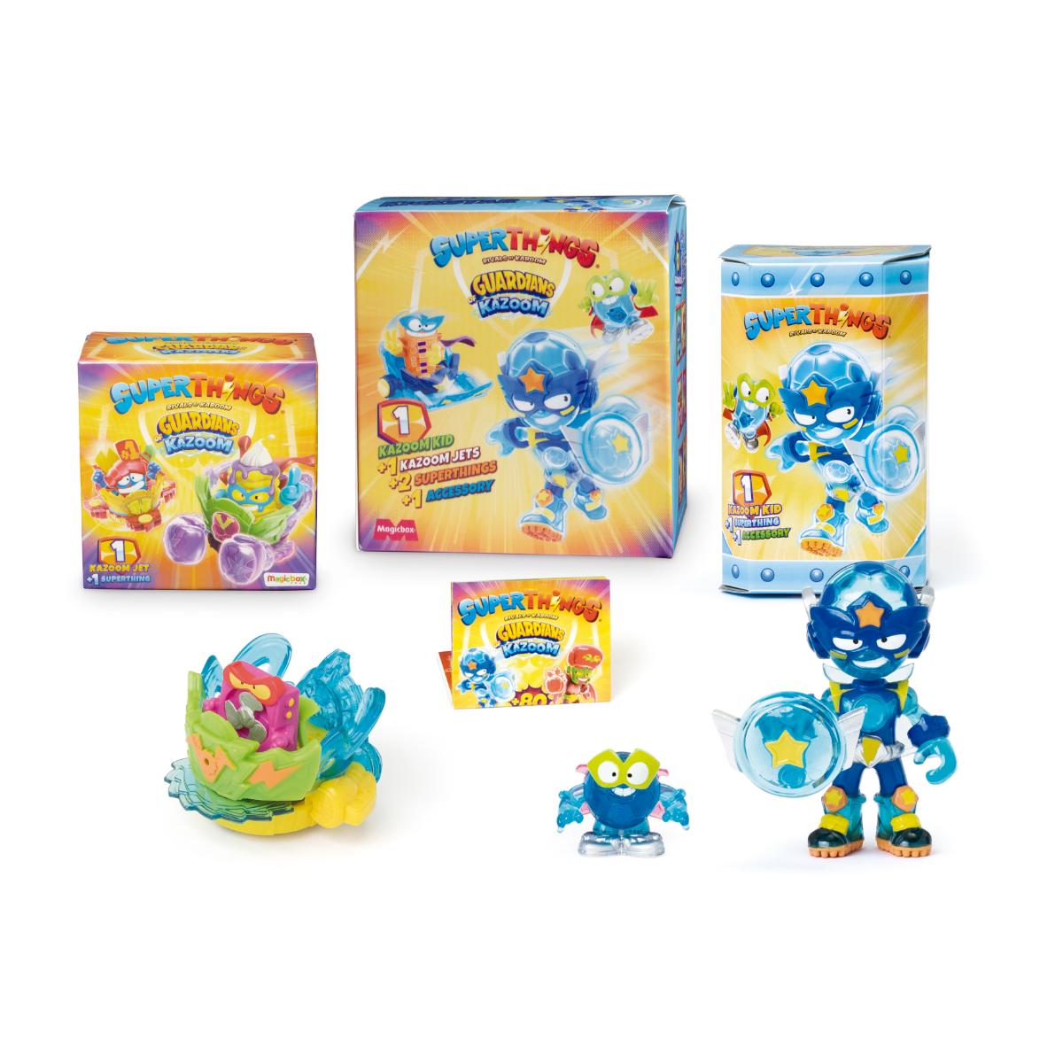 Set 3 figurine,Â SuperThings,Â Guardians of Kazoom Kid si Kazoom Slider, Albastru