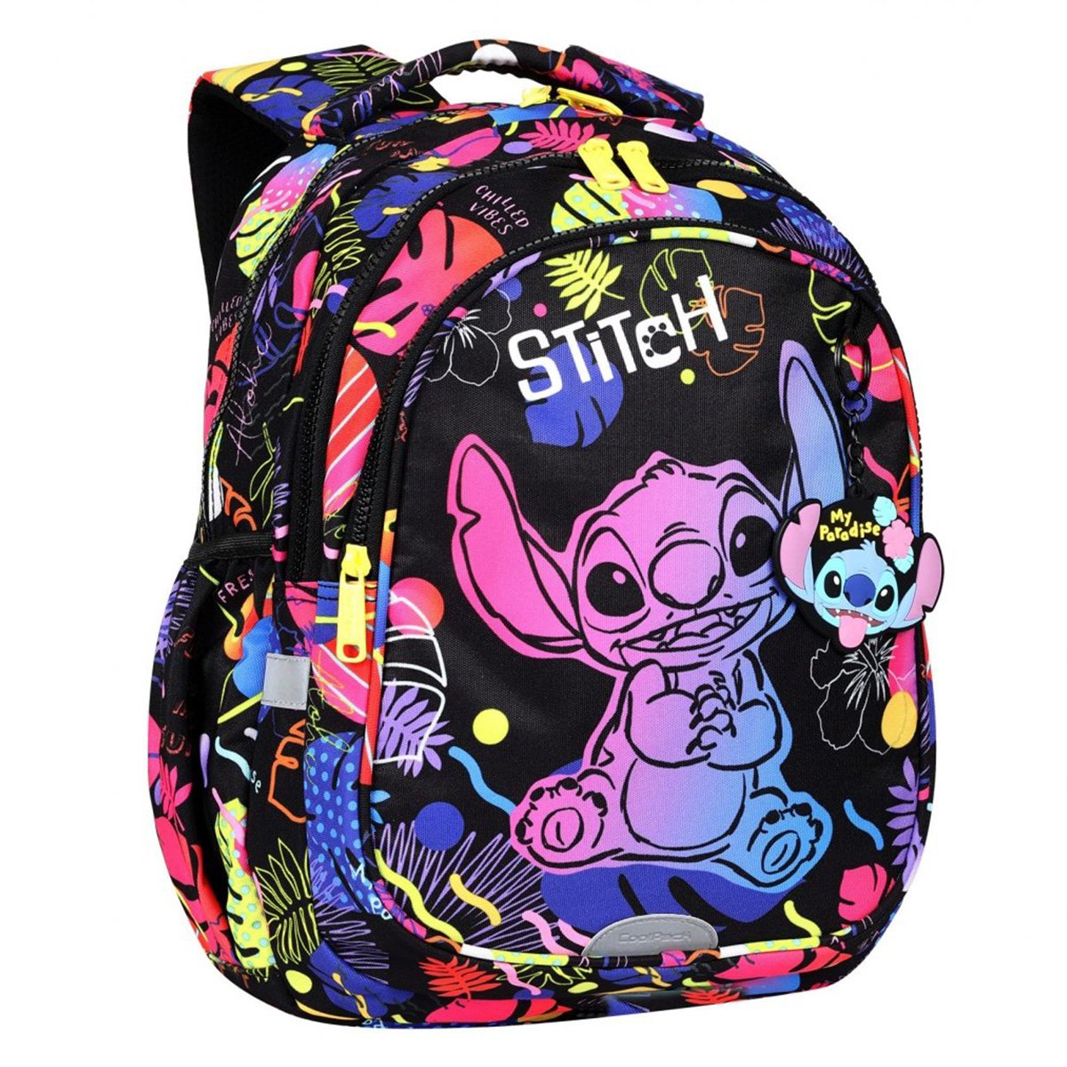 Ghiozdan cu 3 compartimente, Coolpack, Disney Stitch, Negru