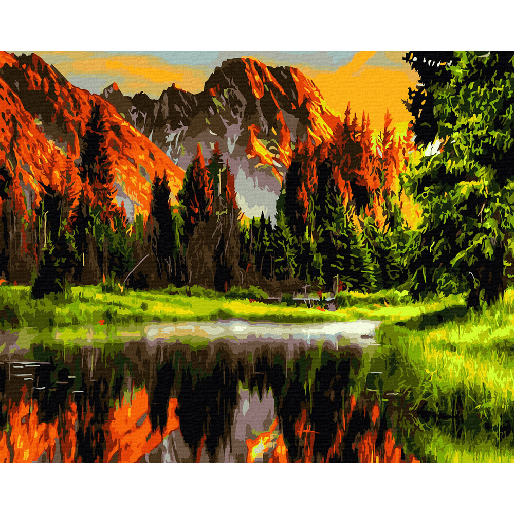 Set Pictura pe numere, Acuarello, Toamna la munte Acuarello