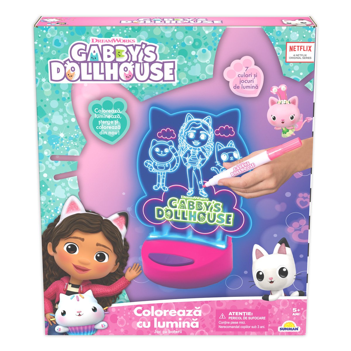 Coloreaza cu lumina, Gabbys Dollhouse, Paint N Lite