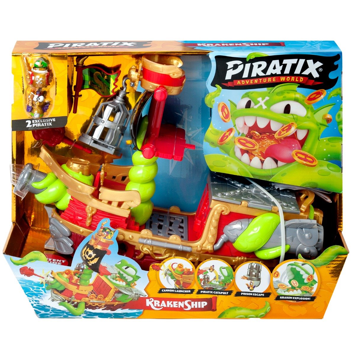 Set de joaca cu figurine, Piratix, Kraken Ship