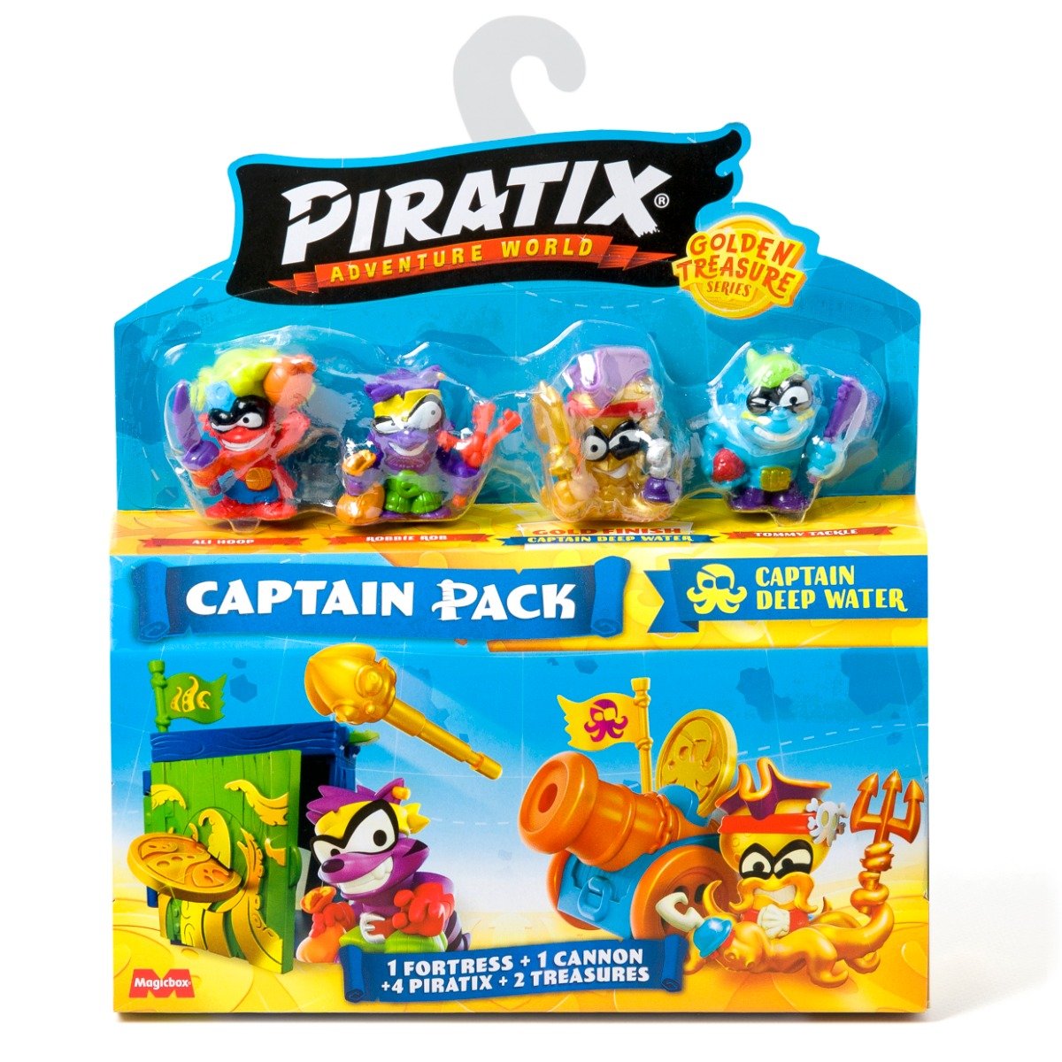 Set 4 figurine, Piratix, Golden Treasure, Captain Deep Water