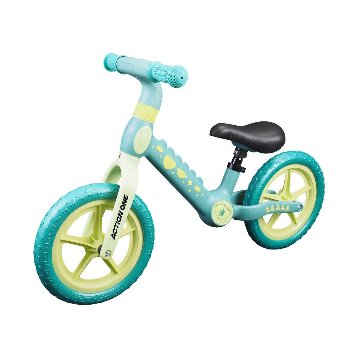Bicicleta fara pedale pentru copii 2-5 ani, Action One Spiky, 12 inch, Verde Action One imagine noua