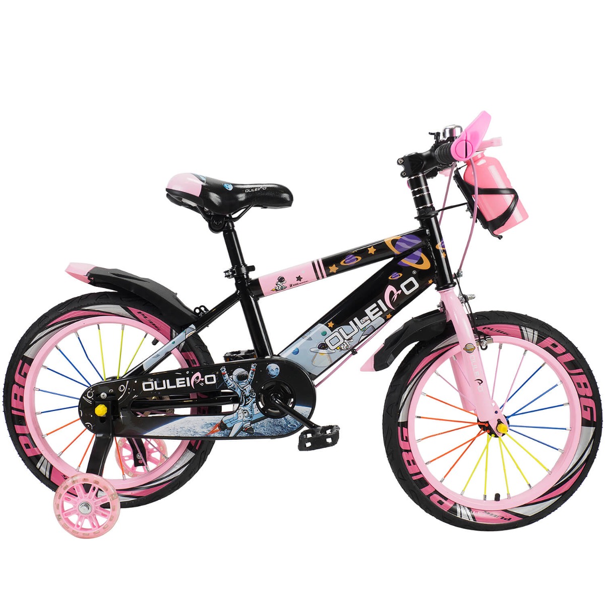 Bicicleta copii 4-6 ani, cu roti ajutatoare, Action One Cameleon, 14 inch, Roz Action One imagine noua