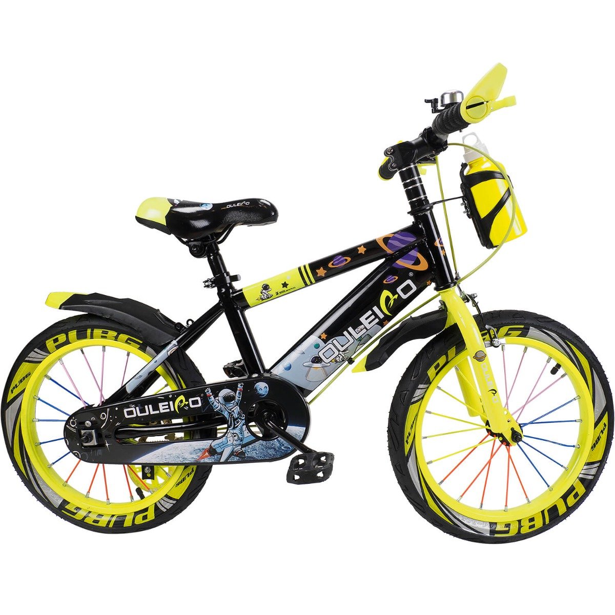 Bicicleta copii 4-6 ani, cu roti ajutatoare, Action One Cameleon, 14 inch, Verde Neon Action One imagine noua